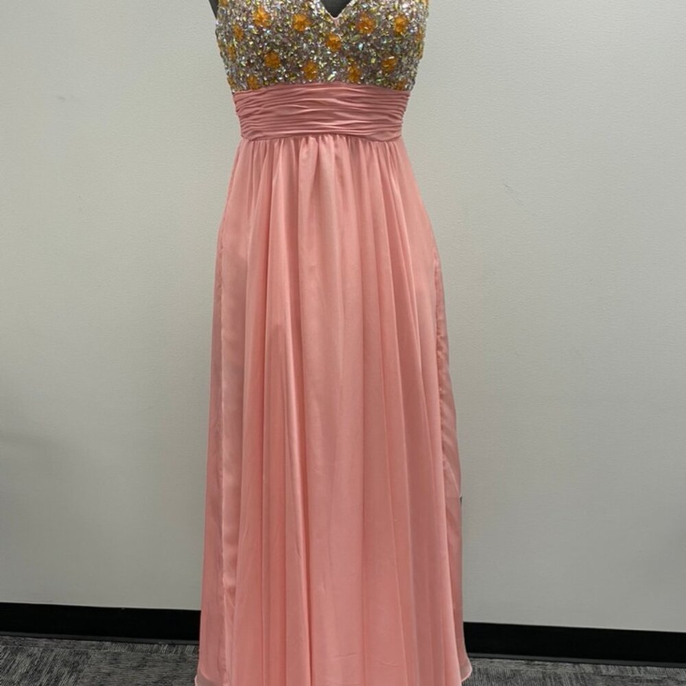 Beautiful Peach Beaded Gown